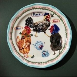 Nathalie Lete 12 days of Christmas plate 3 French hens